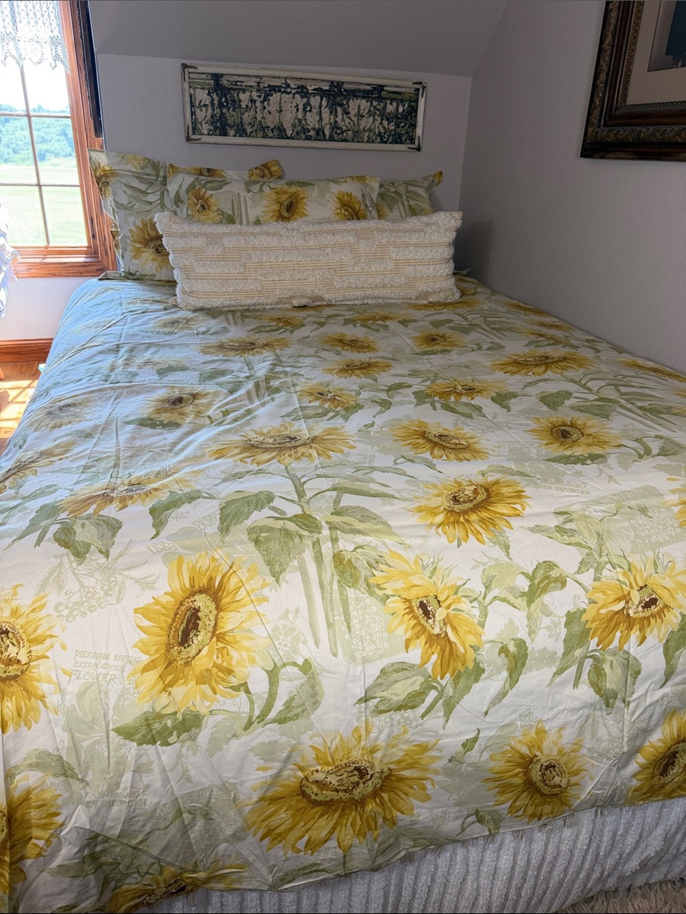 Pottery Barn Sunflower Floral Duvet Cover King Size Set with 3 Shams